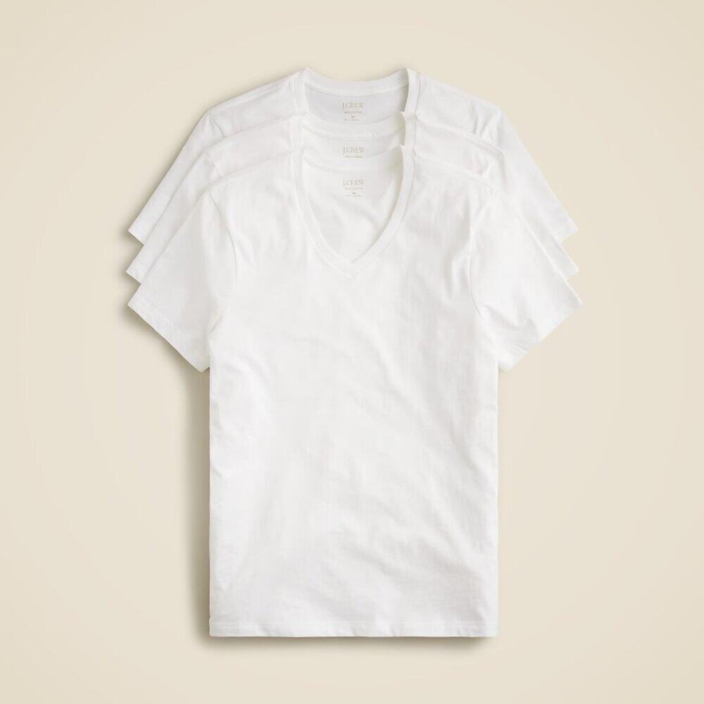 NWT J Crew V-Neck Cotton Undershirts Three-Pack M